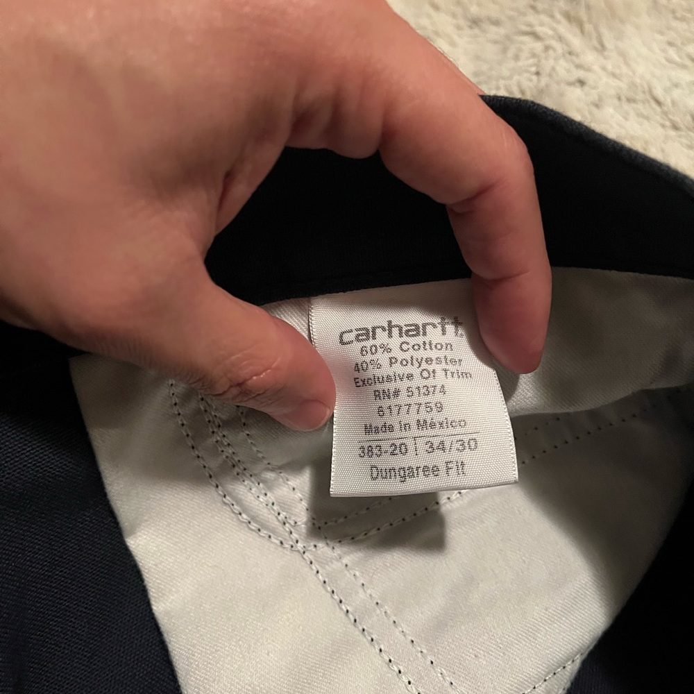Carhartt Men’s Pants Blue 34x30 dungaree fit NWT - Picture 6 of 8